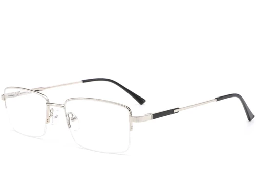 Semi-rimless Silver Metal Glasses #BS0420-0284