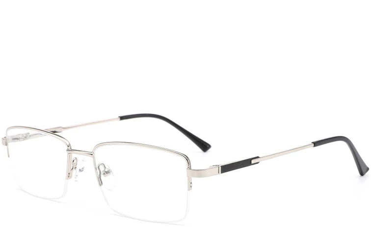 Gafas de metal plateado semi al aire #BS0420-0284