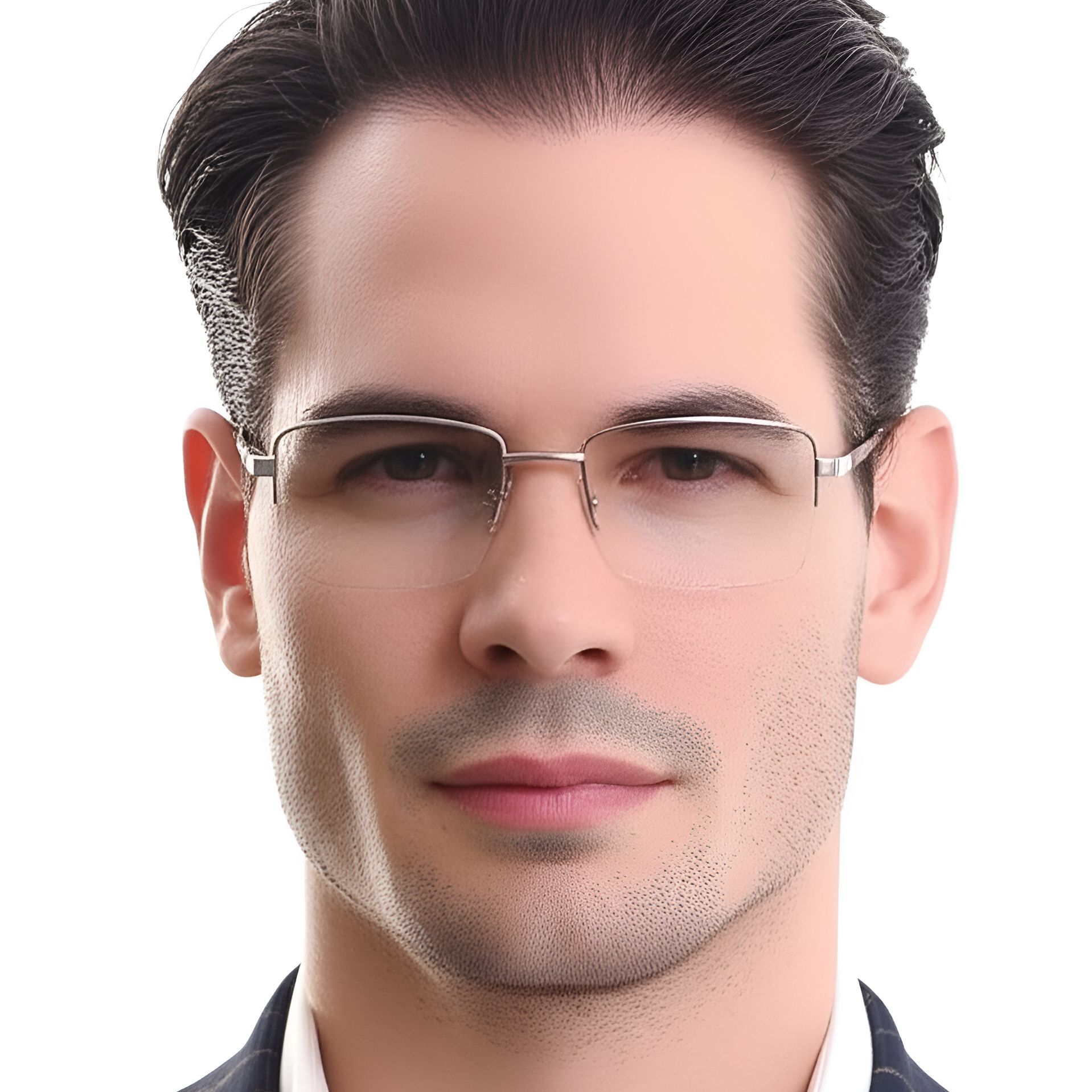 Semi-rimless Silver Metal Glasses #BS0420-0284