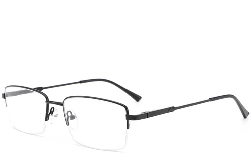 Lunettes de soleil demi-cerclées en métal noir #BS0420-0286