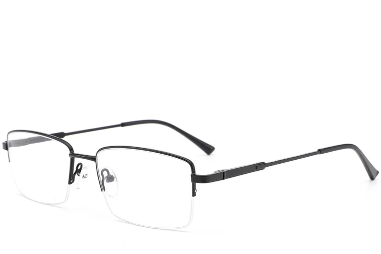 Semi-rimless Black Metal Glasses #BS0420-0286