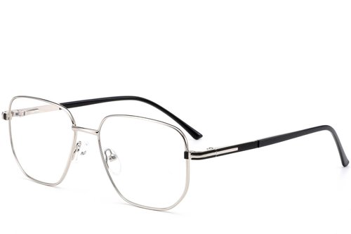Lunettes géométriques en métal argenté #BS0420-0288