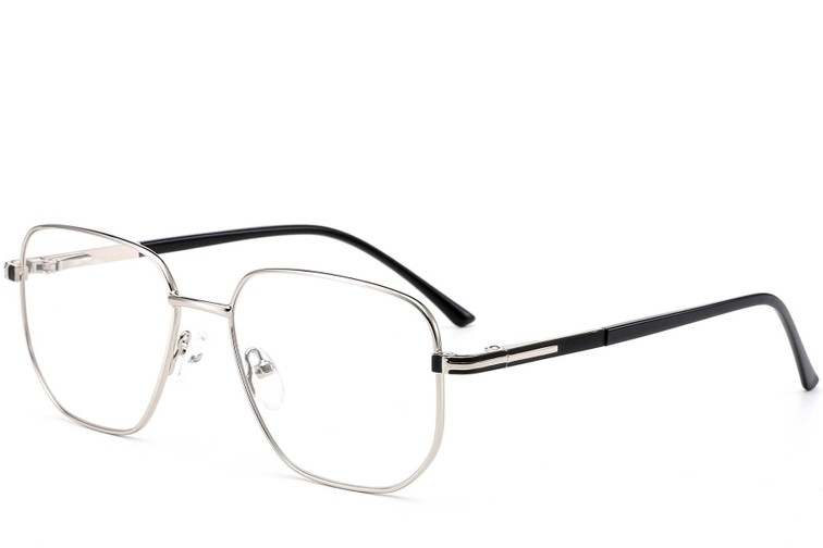 Lunettes géométriques en métal argenté #BS0420-0288