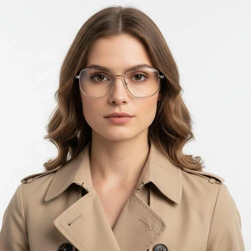 Lunettes géométriques en métal argenté #BS0420-0288