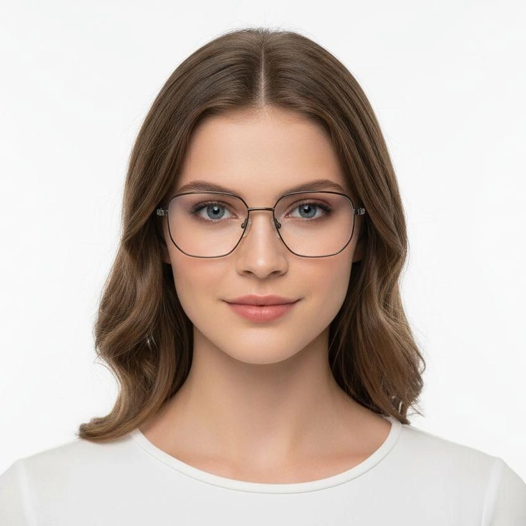 Lunettes géométriques en métal gris #BS0420-0289
