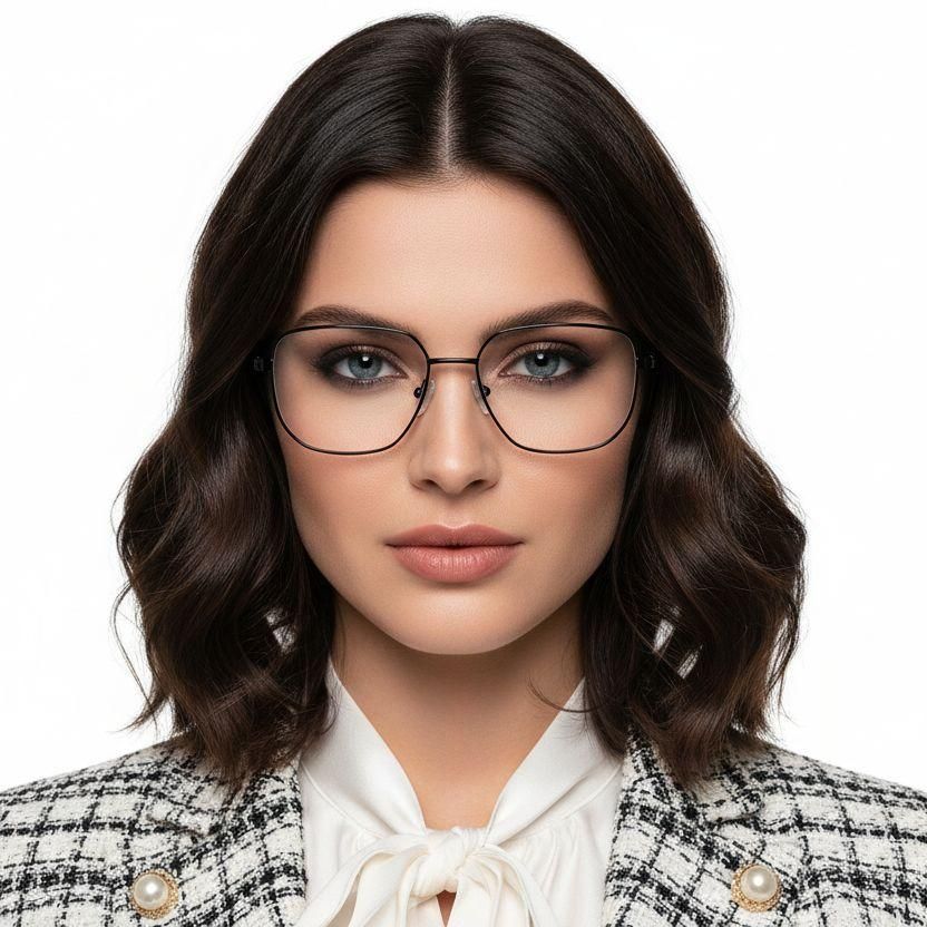 Gafas geométricas de metal negro #BS0420-0290