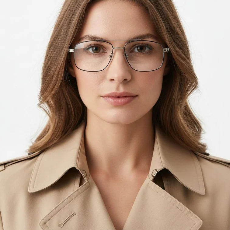 Lunettes aviateur en métal argenté #BS0420-0292