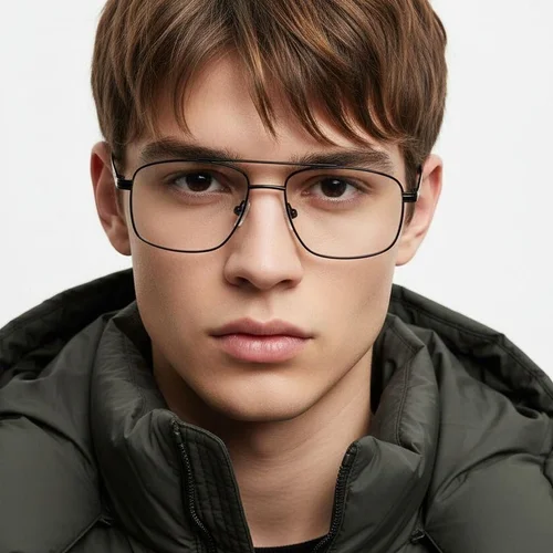 Lunettes aviateur noires en métal #BS0420-0294