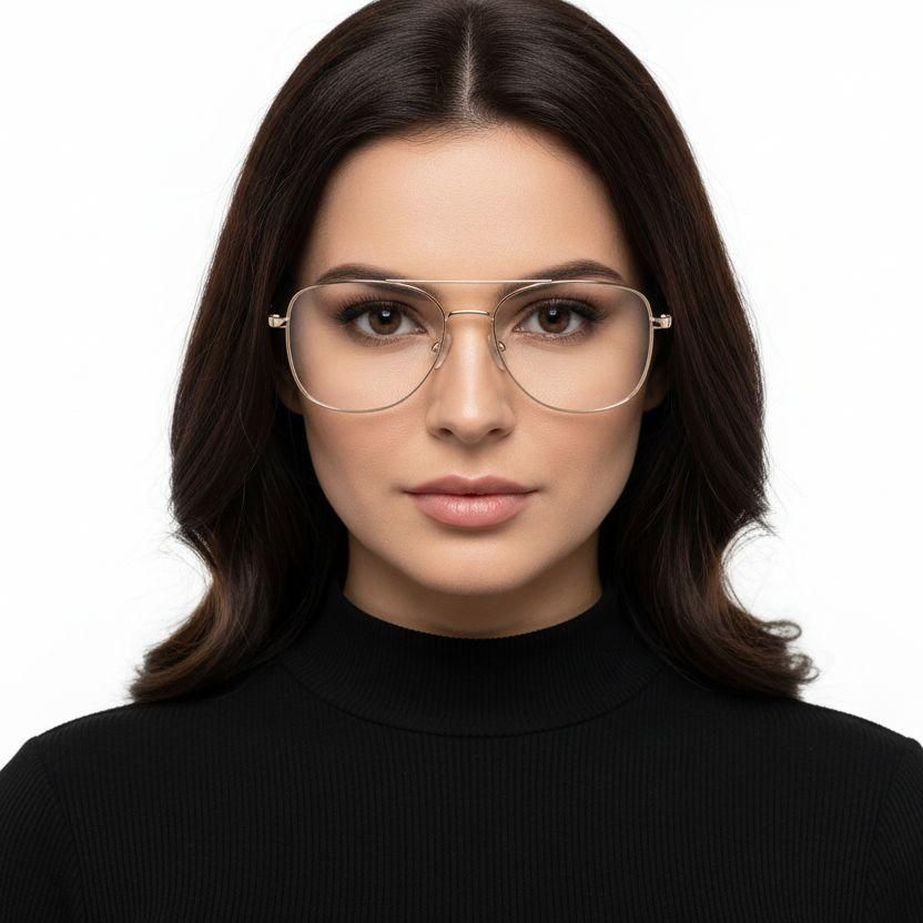 Aviator Golden Metal Glasses #BS0420-0299