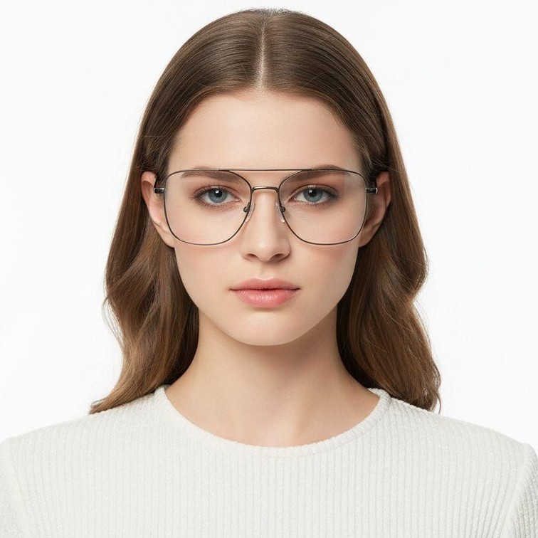 Gafas de metal gris aviador #BS0420-0301
