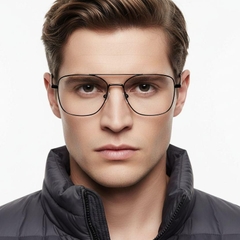 Aviator Black Metal Glasses #BS0420-0302