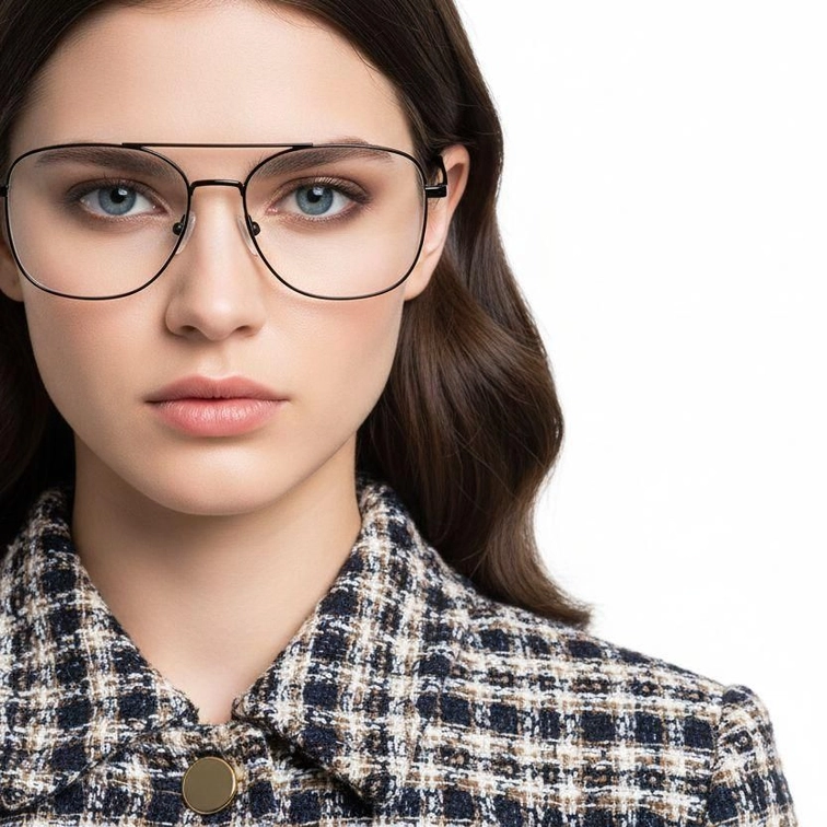 Aviator Black Metal Glasses #BS0420-0302