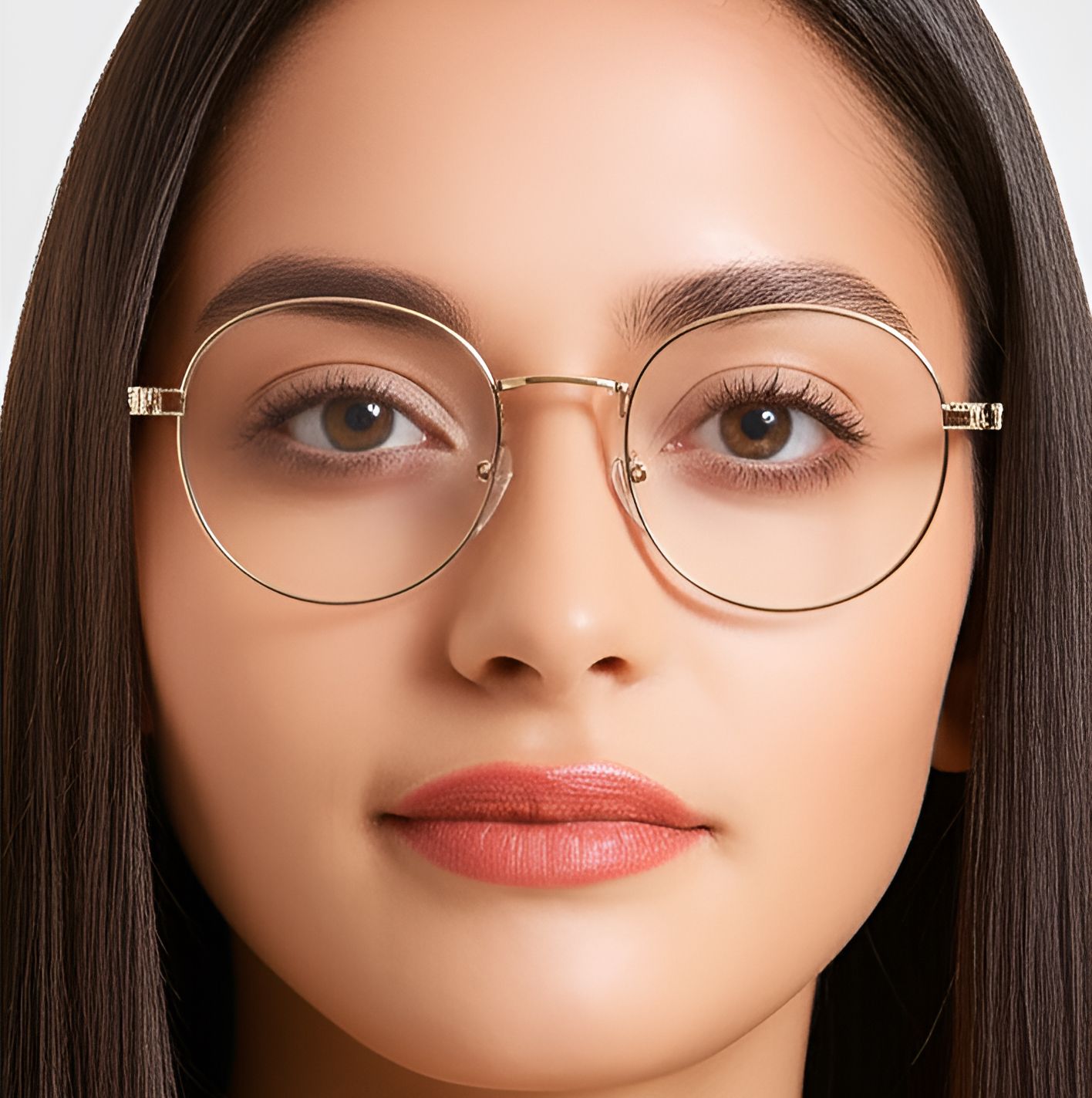 Round Golden Metal Glasses #BS0420-0303