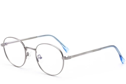 Runde silberne Metallbrille #BS0420-0304