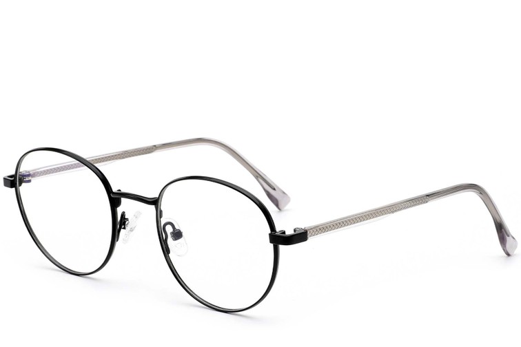 Gafas redondas de metal negro #BS0420-0305