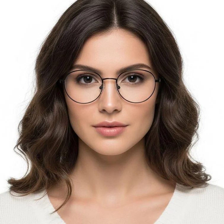Gafas redondas de metal negro #BS0420-0305