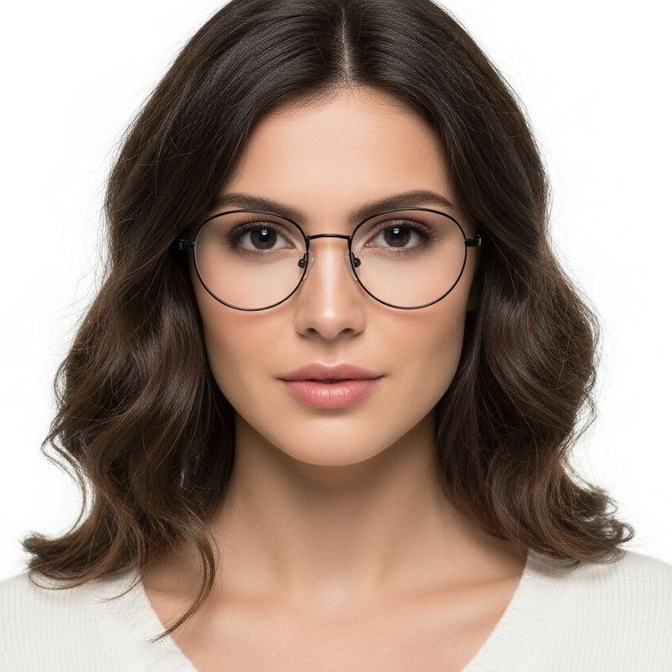 Gafas redondas de metal negro #BS0420-0305