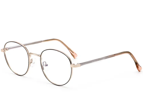 Lunettes rondes en métal noir #BS0420-0306