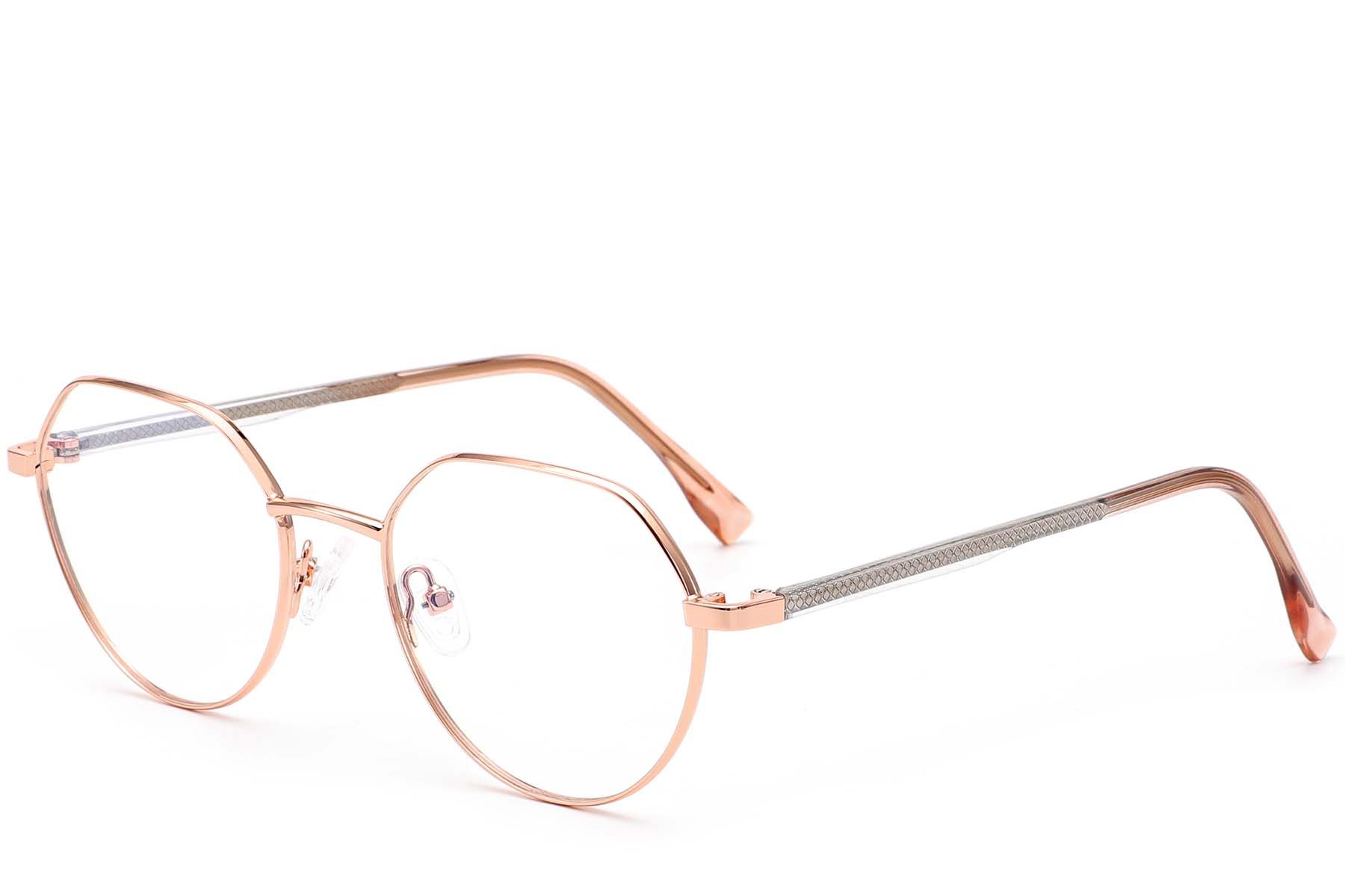 Runde orangefarbene Metallbrille #BS0420-0307