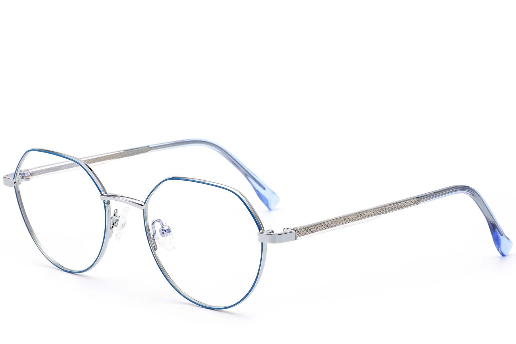 Round Blue Metal Glasses #BS0420-0308