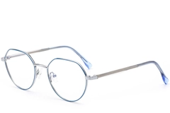 Round Blue Metal Glasses #BS0420-0308