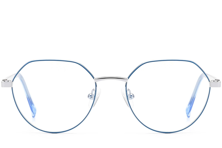 Round Blue Metal Glasses #BS0420-0308