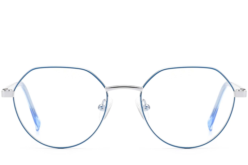Round Blue Metal Glasses #BS0420-0308