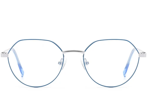 Runde blaue Metallbrille #BS0420-0308