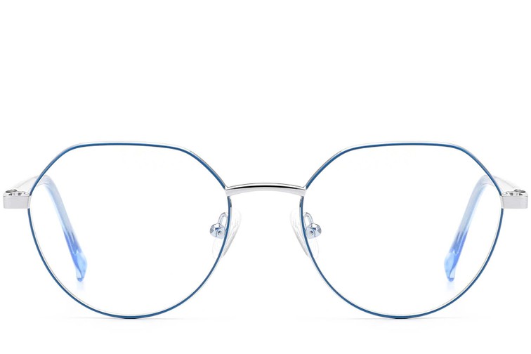 Ronde blauwe metalen bril #BS0420-0308