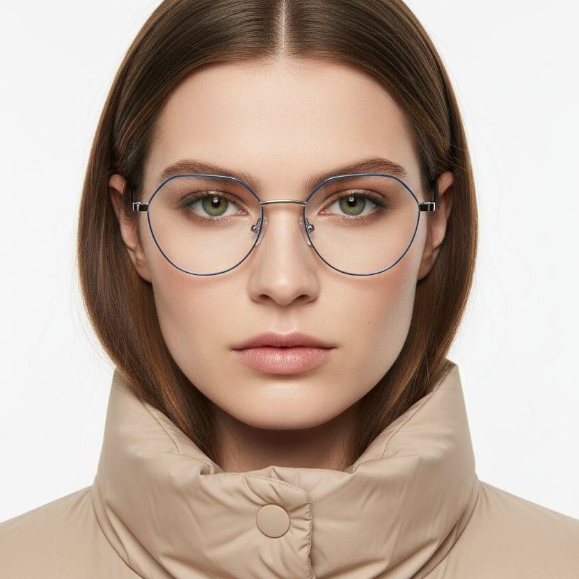 Round Blue Metal Glasses #BS0420-0308