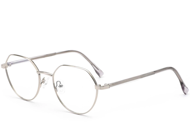 Round Silver Metal Glasses #BS0420-0309