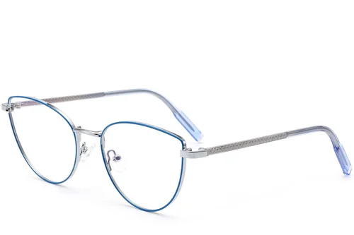 Lunettes papillon en métal bleu #BS0420-0311