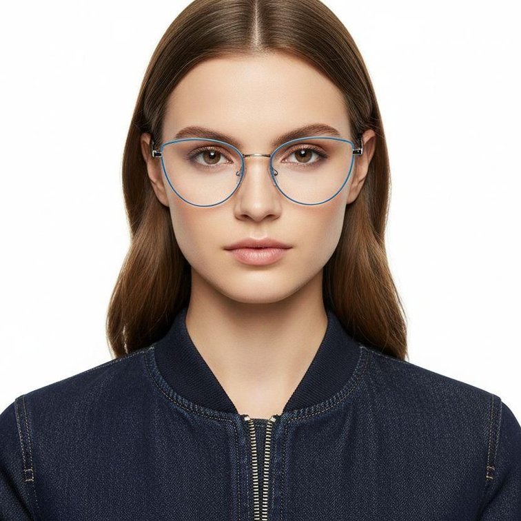 Gafas de metal azul mariposa #BS0420-0311