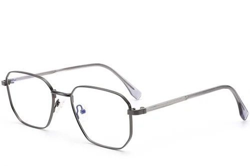 Lunettes géométriques en métal argenté #BS0420-0313