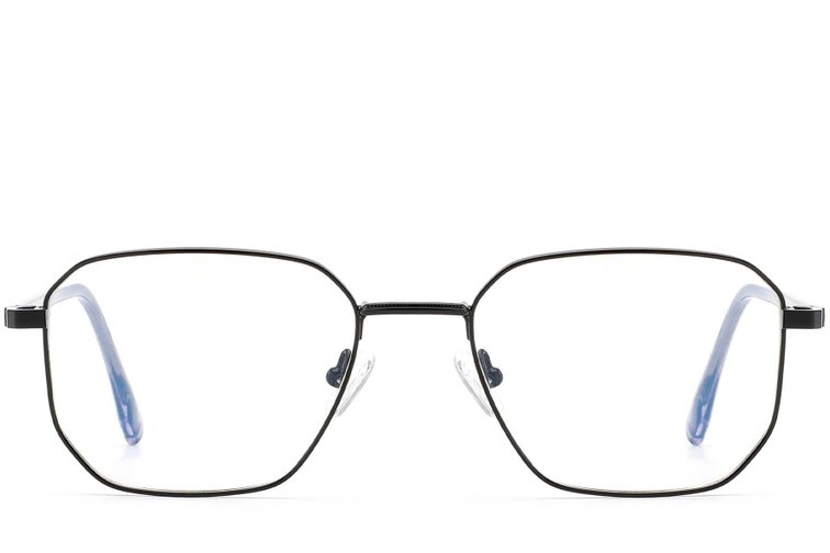 Geometrische schwarze Metallbrille #BS0420-0314