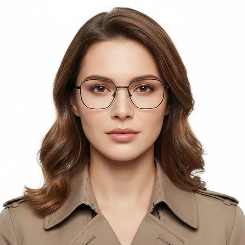 Lunettes géométriques en métal noir #BS0420-0314