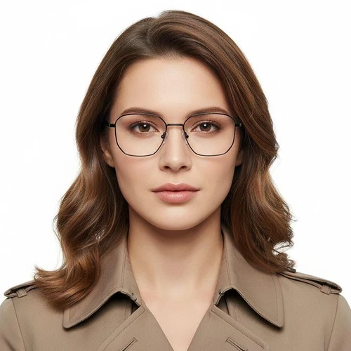 Gafas geométricas de metal negro #BS0420-0314