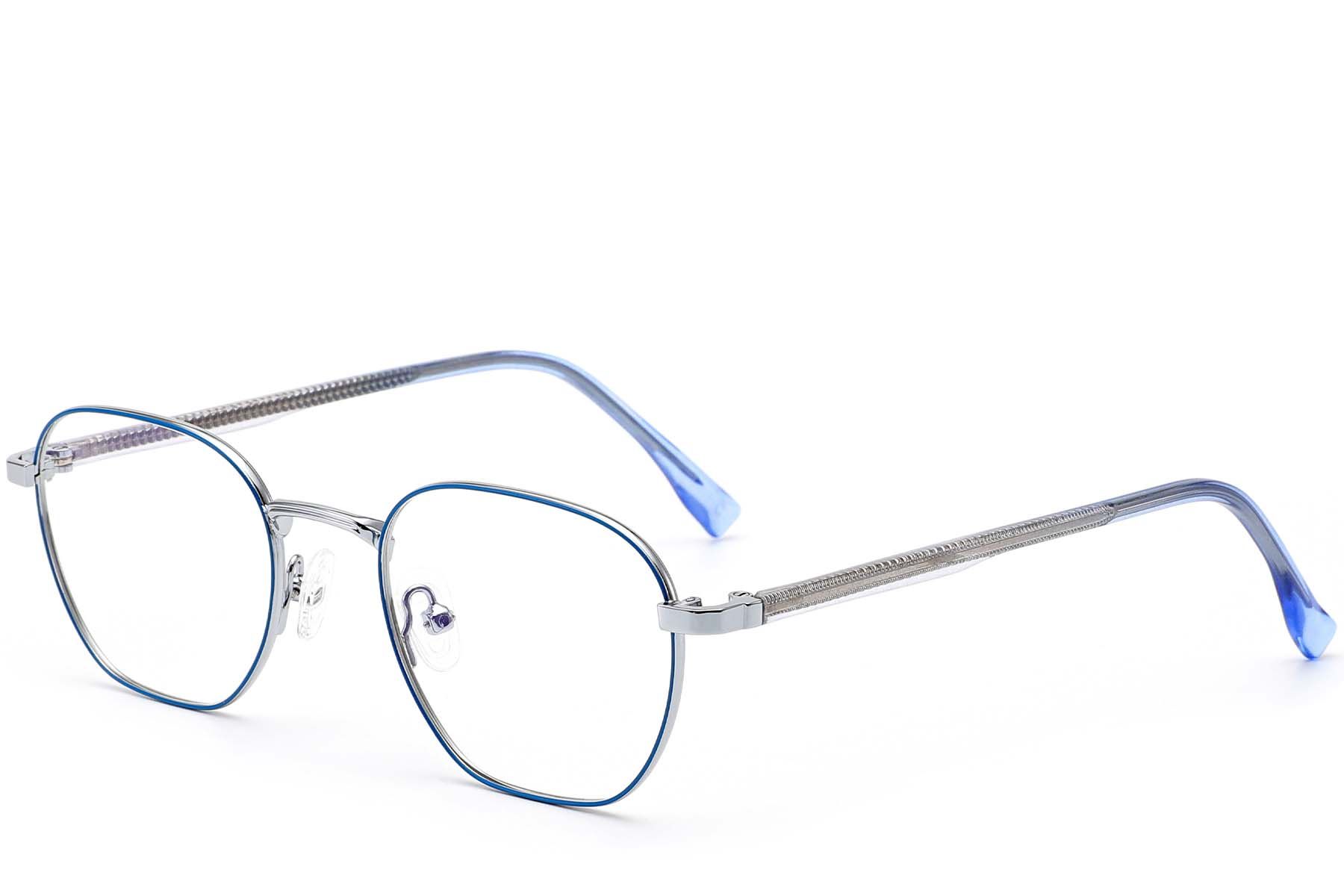 Rectangular Blue Metal Glasses #BS0420-0316