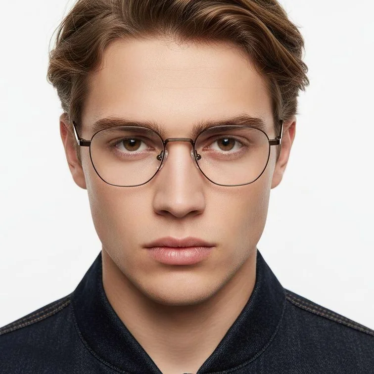 Rechteckige Kupfermetallbrille #BS0420-0317