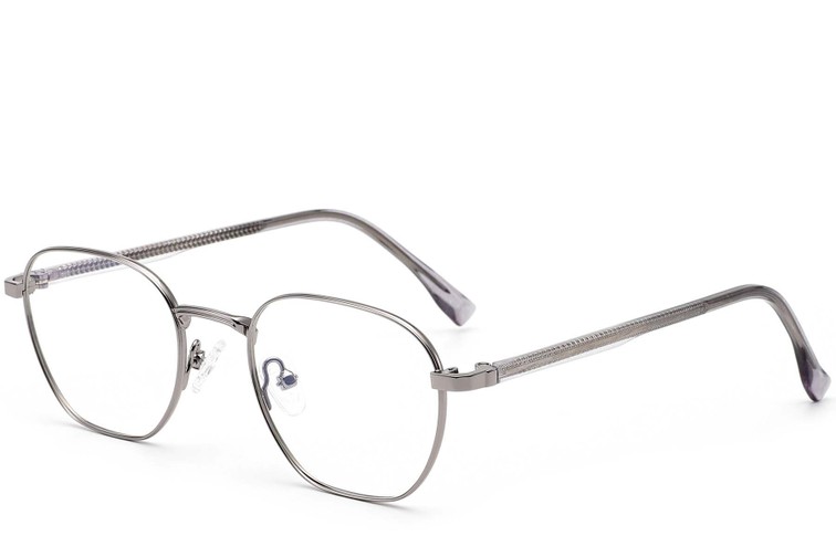 Rechteckige silberne Metallbrille #BS0420-0318