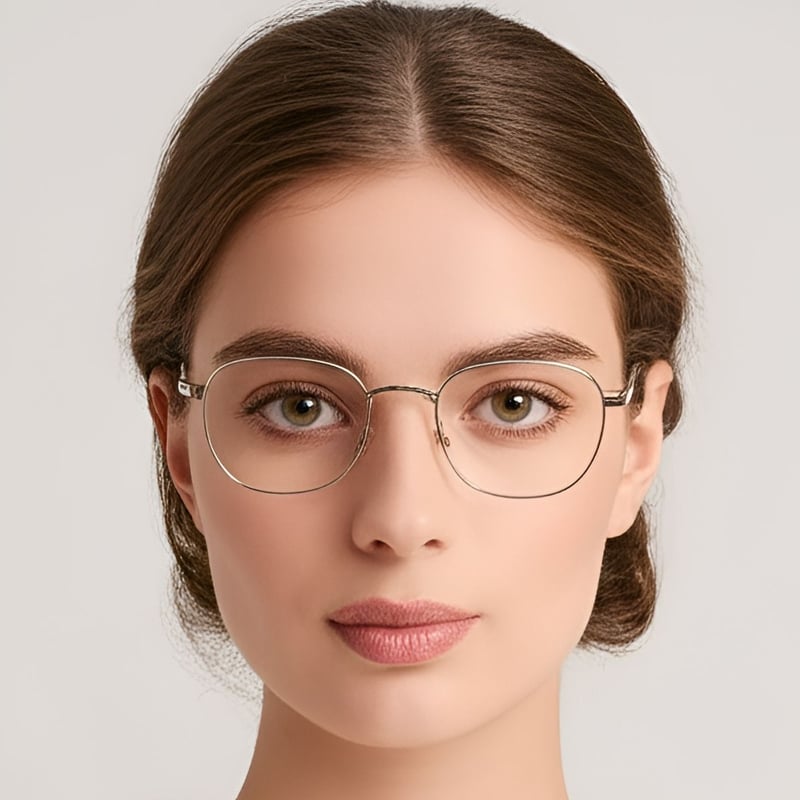 Rectangular Silver Metal Glasses #BS0420-0318