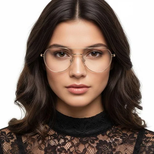 Lunettes ovales en métal doré #BS0420-0319