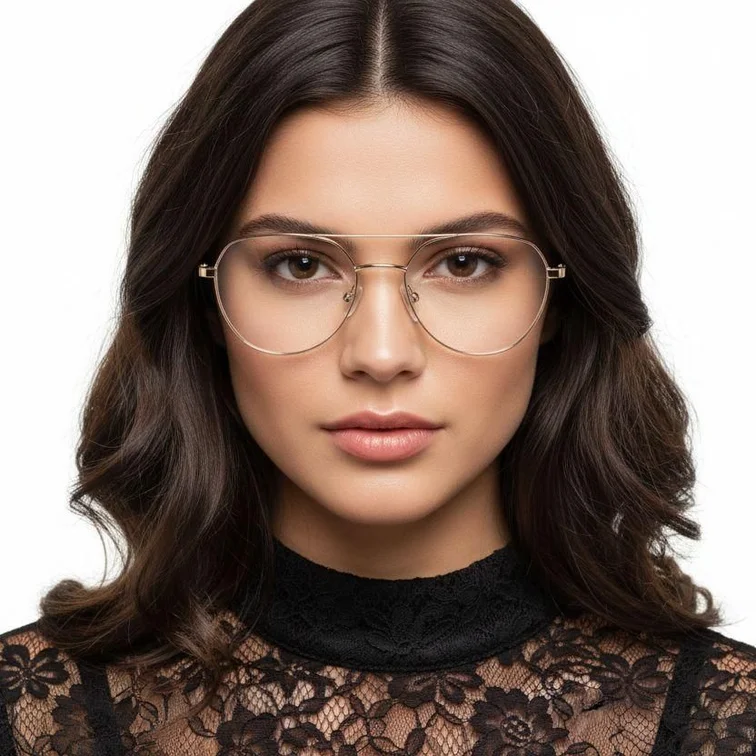 Ovale goldene Metallbrille #BS0420-0319