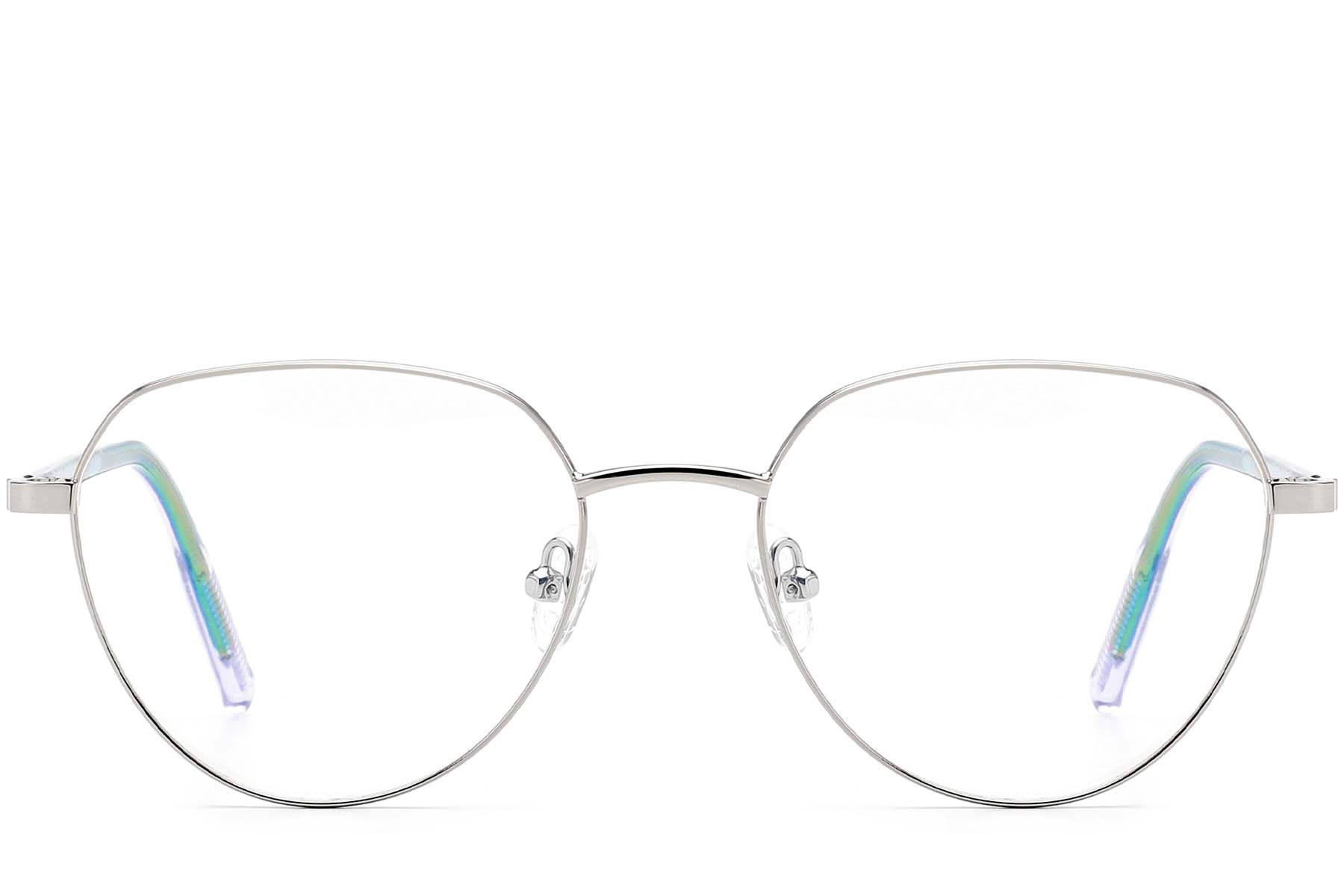 Oval Silver Metal Glasses #BS0420-0320