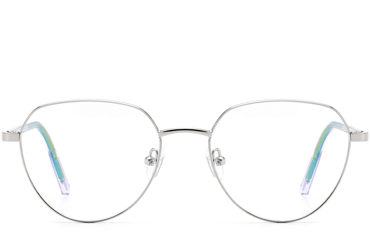 Oval Silver Metal Glasses #BS0420-0320