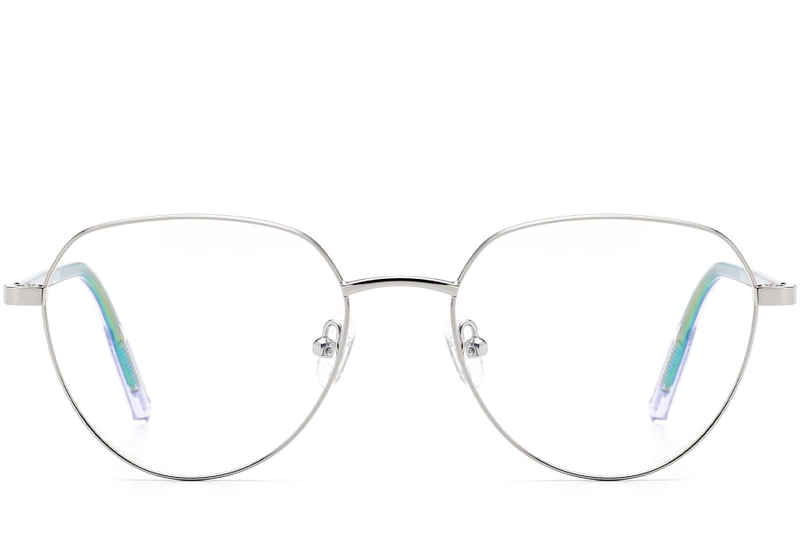 Oval Silver Metal Glasses #BS0420-0320