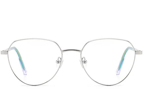 Lunettes ovales en métal argenté #BS0420-0320