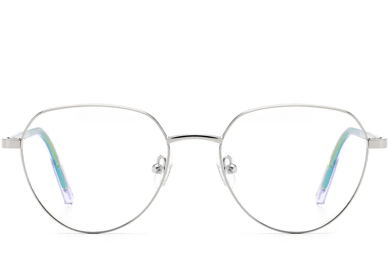 Gafas ovaladas de metal plateado #BS0420-0320