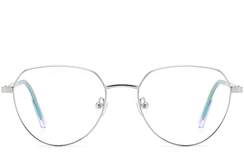 Oval Silver Metal Glasses #BS0420-0320