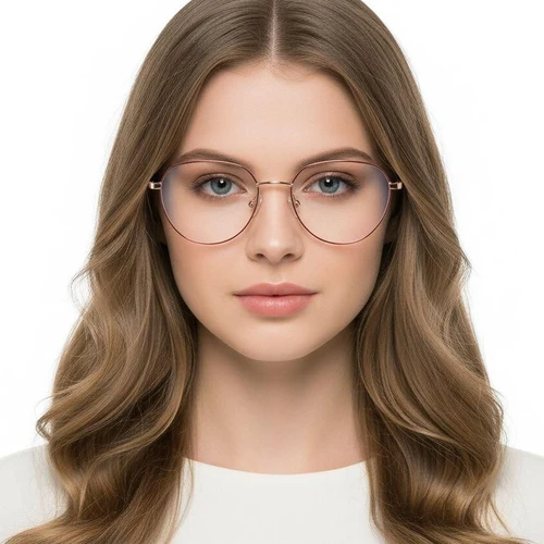 Gafas ovaladas de metal rojo #BS0420-0321